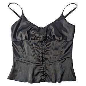 Black Satin Corset Top